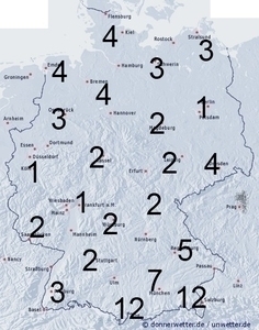 Im Alpenvorland noch höhere Benetzung