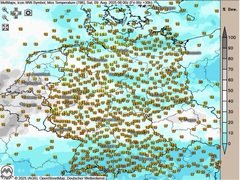 Wolkiger Norden, sonniger Süden