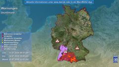 Unwettergefahr in der S&uuml;dh&auml;lfte