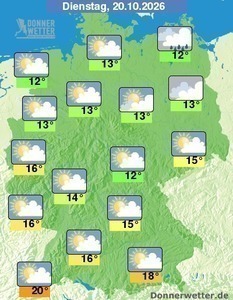 Ruhiger Oktober-Dienstag mit Nebel und Sonne